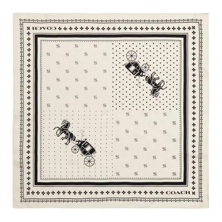 COACH Original Design Silk Headwraps Unisex White