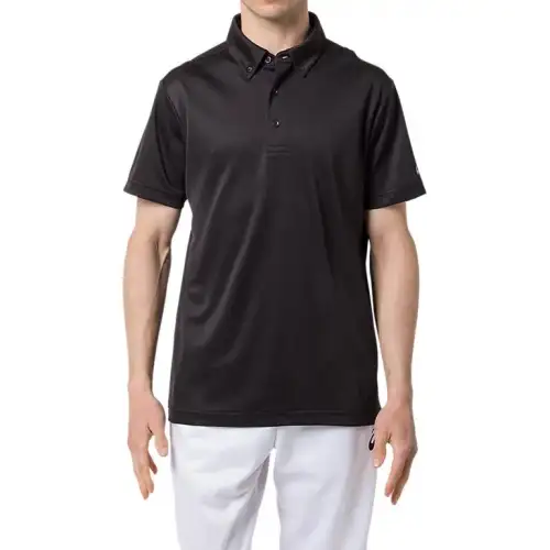 ASICS Polo Shirts Men's Black Polo Collar Moderate Other