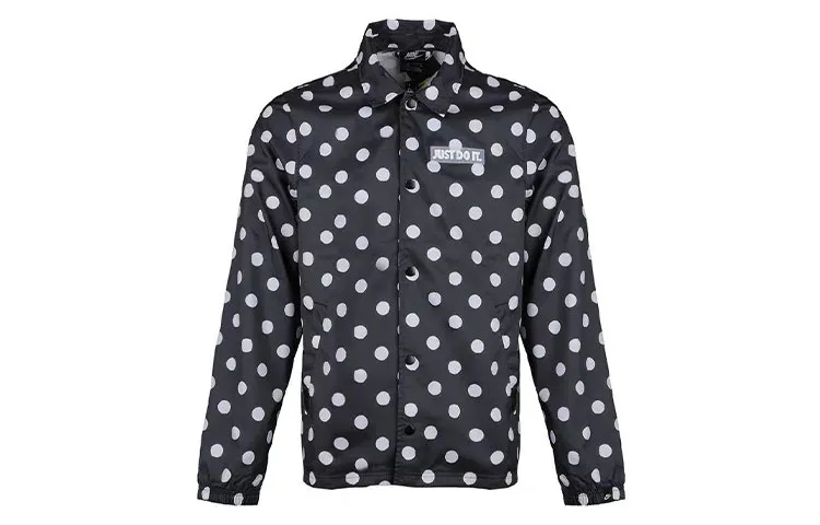 Nike Jackets Men's Black Lapel Moderate Straight Fit