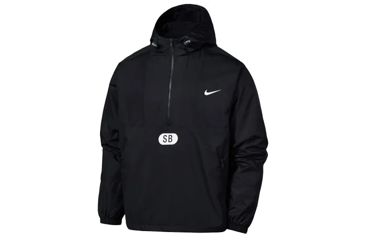 Nike Jackets Men's Black Hooded (Non-detachable) Moderate Straight Fit