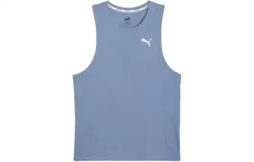 PUMA Running Tank Tops Men's Zen Blue Crew Neck Moderate Other