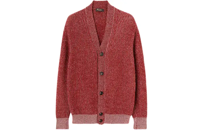 Loro Piana Sey Cardigan Cashmere Sweater Men's Red