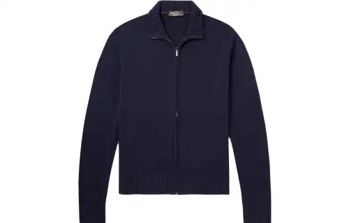 Loro Piana Knitwear Men's Blue Lapel Moderate Other