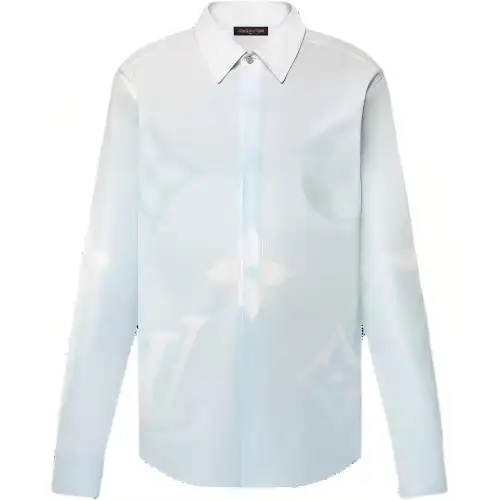 LOUIS VUITTON Monogram Printed Long-Sleeved Cotton Poplin Shirt