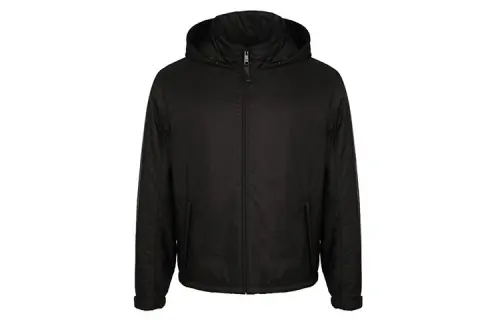 PRADA Jackets Men's Black Hooded Moderate Other
