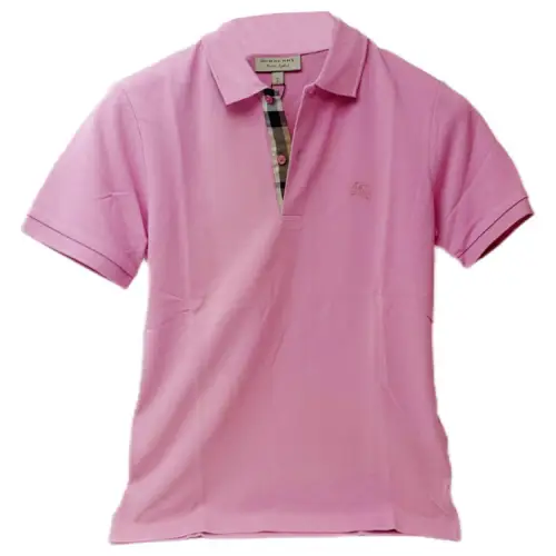 Burberry Polo Shirts Men's Pink Polo Collar Moderate Straight Fit
