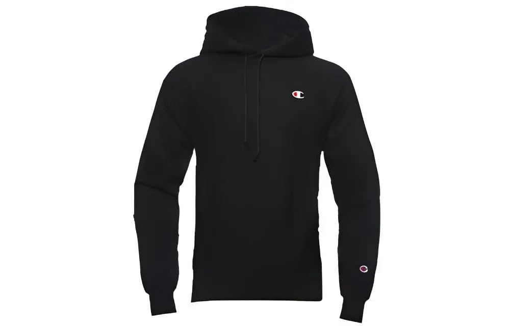 Champion Fleece Lined Double Logo With Hood Sweatshirt US Version Unisex Black