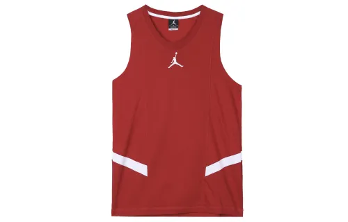 Jordan Tank Tops Men's Red Crew Neck Thin Straight Fit