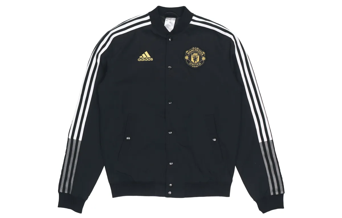 Adidas MUFC Jackets Men's Black Baseball Collar Moderate Pilot