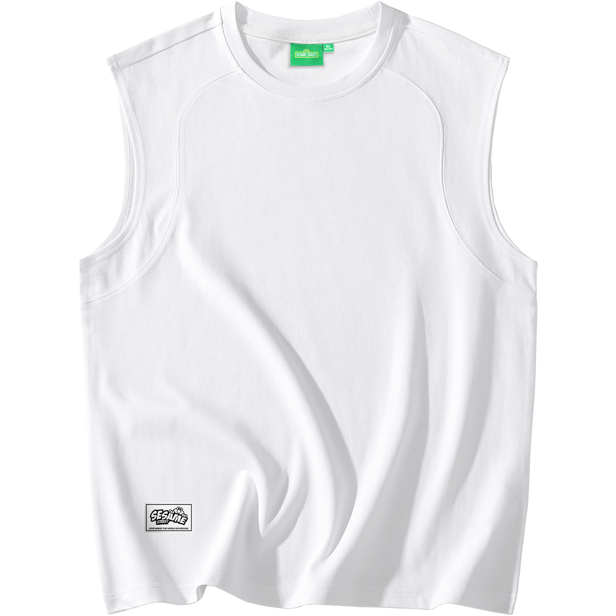 SESAME STREET Base sesame oil with a round collar, breathable basketball vest for leisure sleevless for men and women, city style, oversize