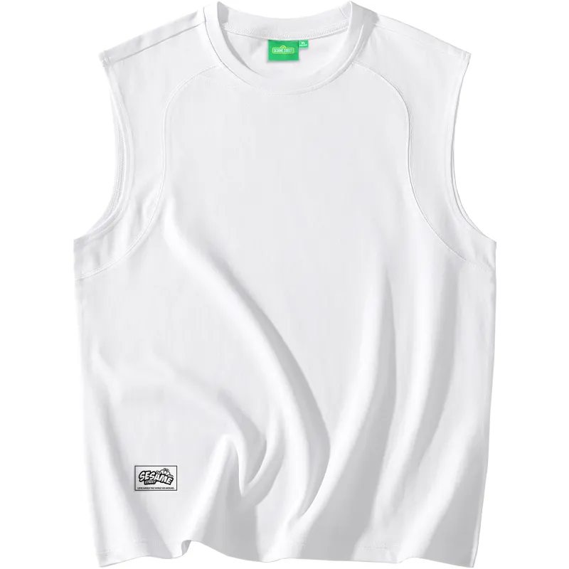 SESAME STREET Tank Tops Unisex Crew Neck Thin Straight Fit