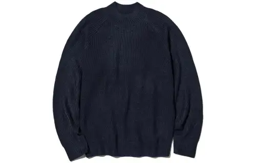 UNIQLO Sweaters Unisex Navy Blue Half Turtleneck Moderate Other