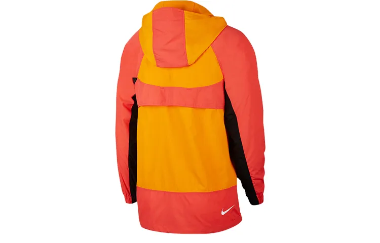 Nike Jackets Men's Orange Hooded (Non-detachable) Moderate Straight Fit