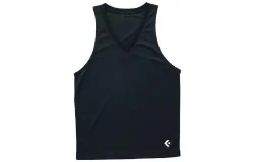 Converse Tank Tops Men's Black V Neck Moderate Straight Fit