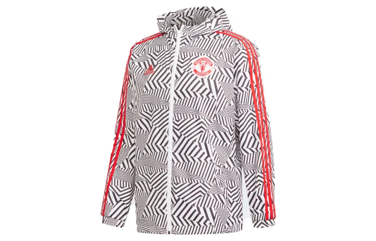 Adidas Manchester United Jackets Men's White Hooded Moderate Other