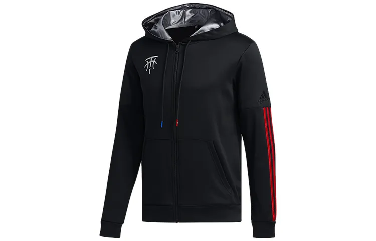 Adidas Jackets Men's Black Hooded (Non-detachable) Moderate Straight Fit