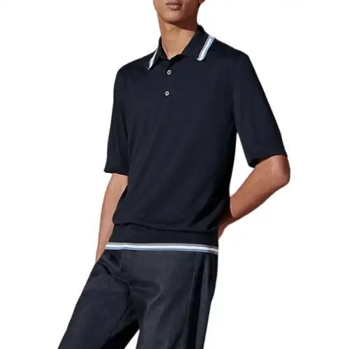 HERMES SS24 Polo Shirt Men's Marine Blue