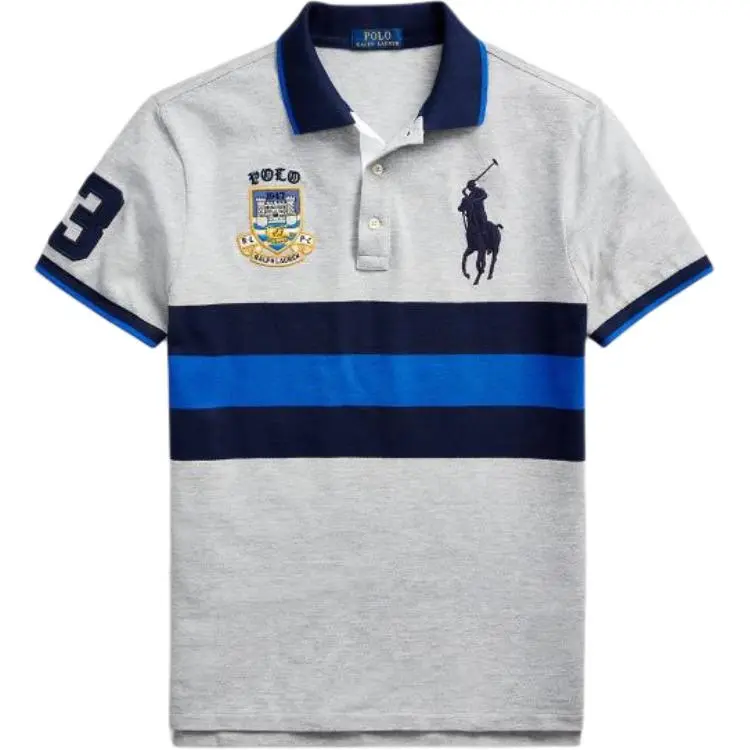 Polo Ralph Lauren Big Pony Polo Shirt Custom Slim Fit Men's Gray