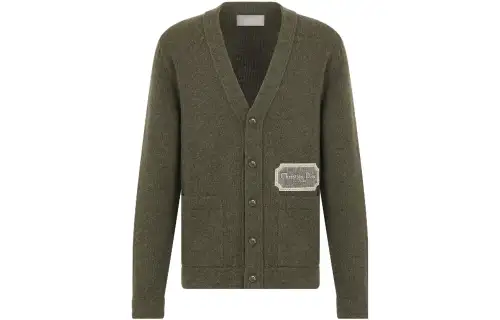 DIOR Homme Logo Patch V-Neck Cardigan