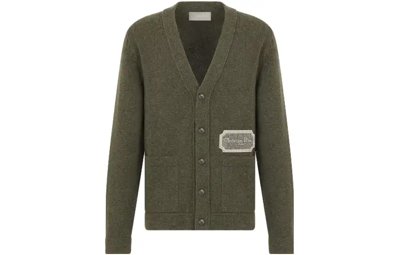 DIOR Homme Logo Patch V-Neck Cardigan