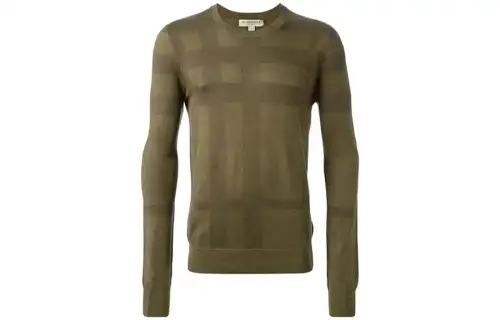 Burberry Sweaters Men's Army Green Crew Neck Moderate Other