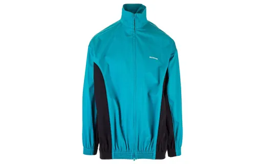 Balenciaga Jackets Men's Lake Blue Stand Collar Moderate Other