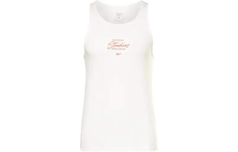 Reebok Tank Tops Men's White Crew Neck Moderate Straight Fit