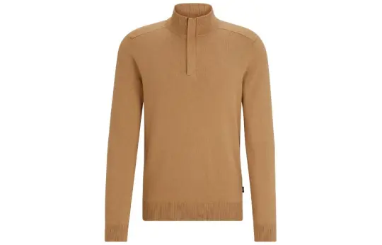 HUGO BOSS Sweaters Men's Medium Beige Half Turtleneck Moderate Other