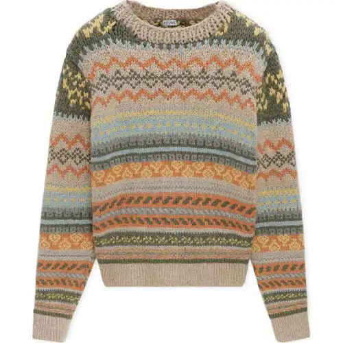 LOEWE FW24 Cashmere Sweater Men's Beige Yellow