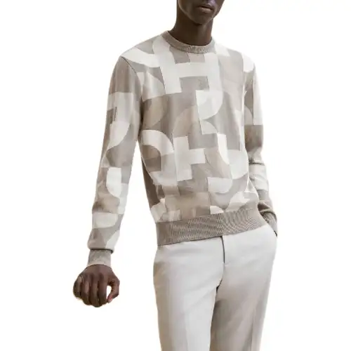 HERMES FW24 Cashmere Sweater Men's Mud Carbon