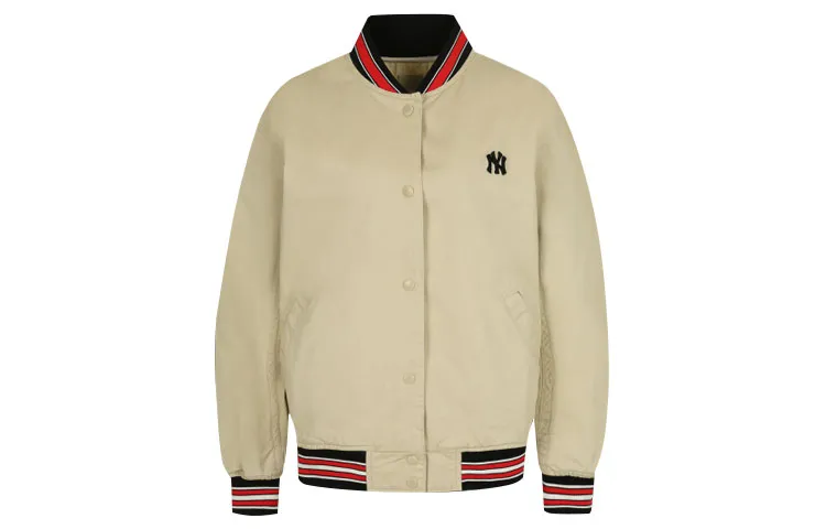MLB Basic Logo Jackets Unisex Khaki Baseball Collar Moderate