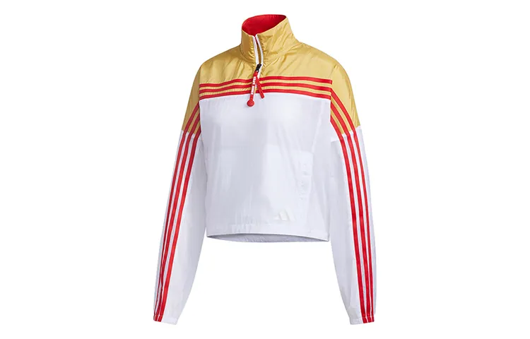 Adidas Jackets Women's White & Yellow Turtleneck Moderate Other
