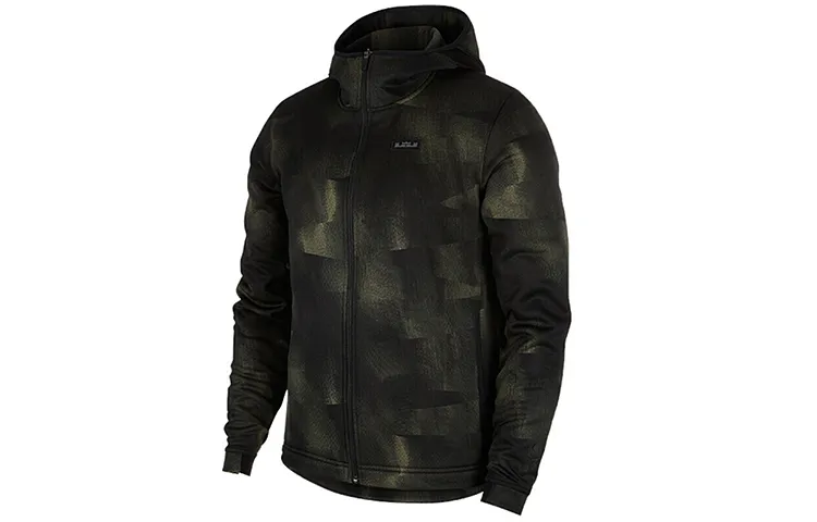 Nike Jackets Men's Green Camouflage Hooded (Non-detachable) Moderate Straight Fit
