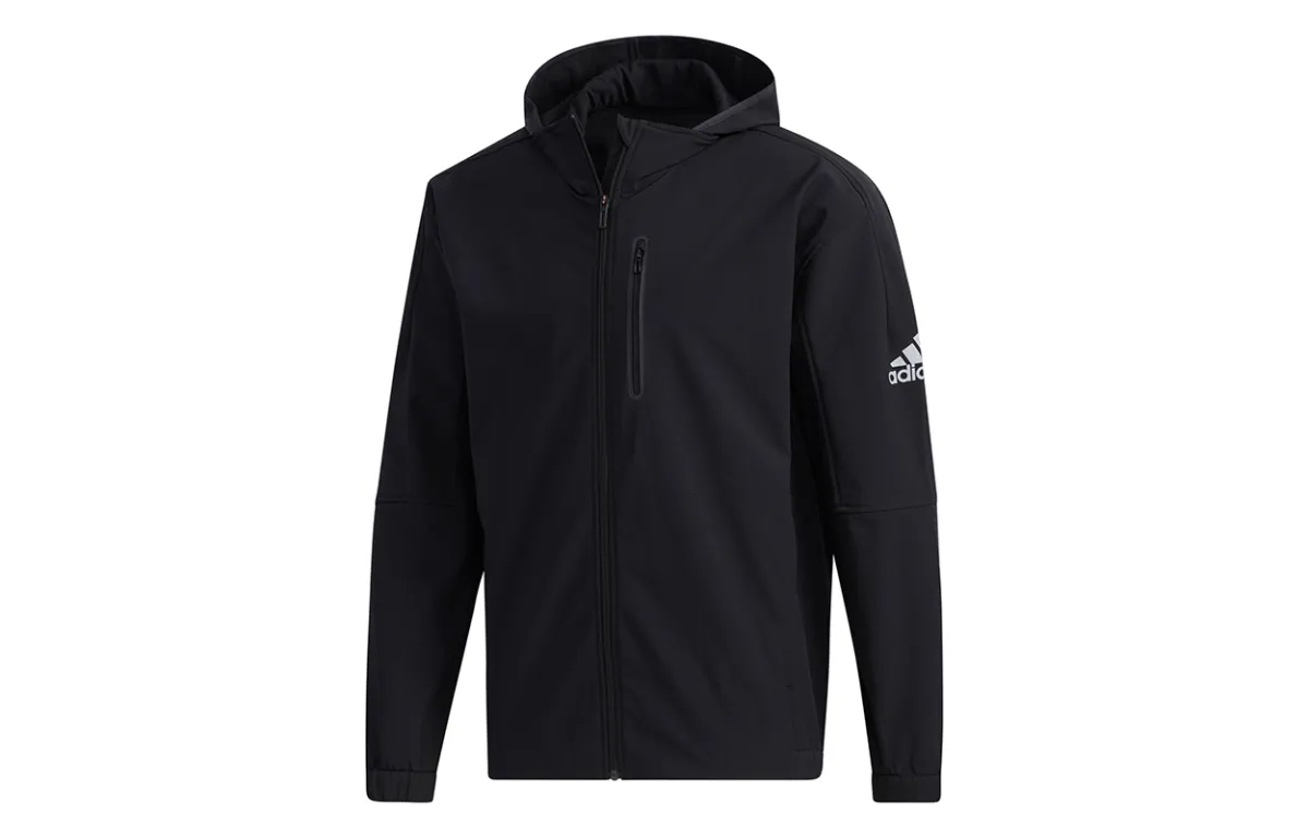 Adidas Jackets Men's Black Hooded (Non-detachable) Moderate Straight Fit