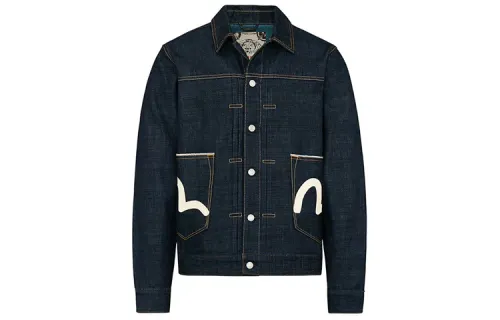 EVISU Jackets Men's Marine Blue Lapel Moderate Other