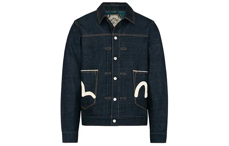 EVISU Jackets Men's Marine Blue Lapel Moderate Other