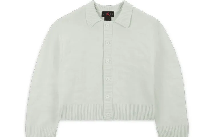 Jordan X J Balvin Sweaters Unisex Mint Lapel Moderate Cardigan