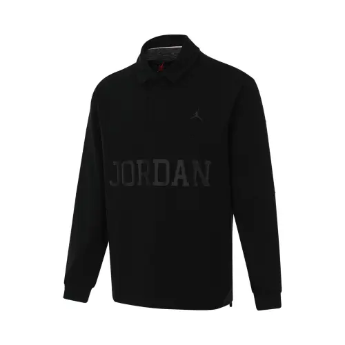 Jordan Sweatshirts Men's Black Polo Collar Moderate Regular