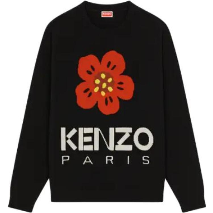 KENZO Boke Flower Logo Intarsia Crewneck Jumper