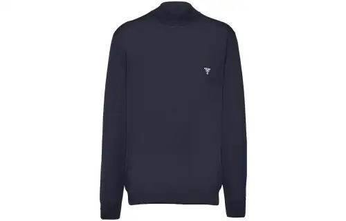 【Previous Season】logo-embroidered fine-knit jumper