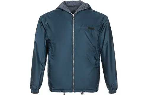 PRADA Jackets Men's Blue Hooded Moderate Other