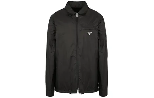 PRADA Jackets Men's Black Lapel Thin Other