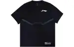 Li Ning T Shirts Men's Black Crew Neck Moderate Straight Fit