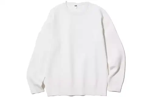 UNIQLO Knitwear Unisex White Crew Neck Moderate Other