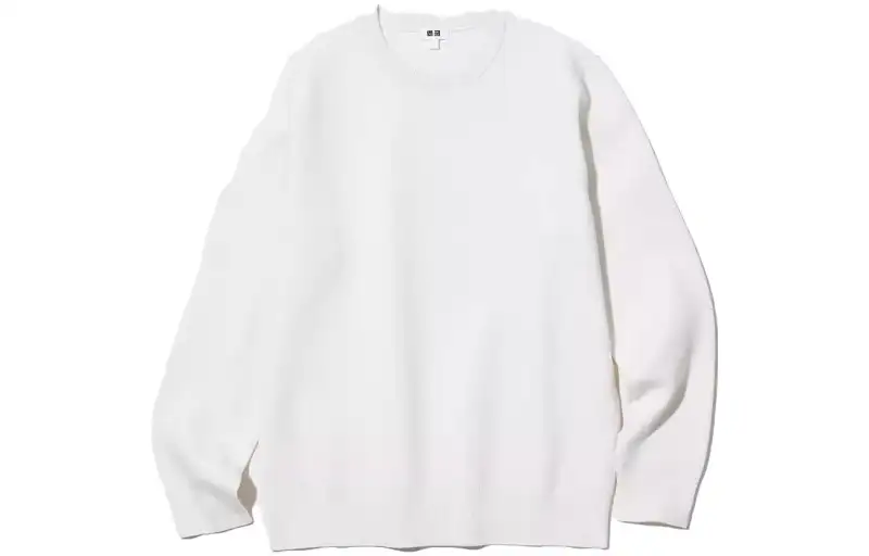 UNIQLO Knitwear Unisex White Crew Neck Moderate Other