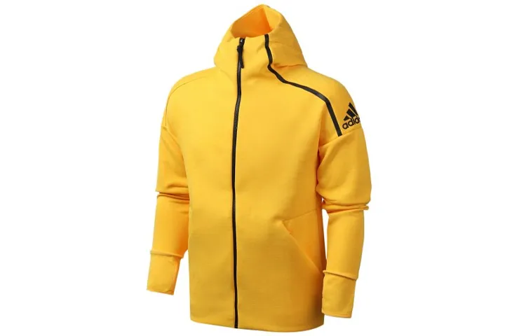 Adidas Jackets Men's Yellow Hooded Moderate Other