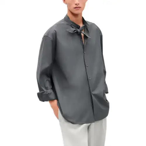 HERMES SS25 Shirt Men's Dark Gray