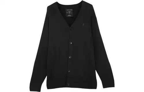 Skechers Knitwear Unisex Carbon Black/0018 V Neck Moderate Cardigan