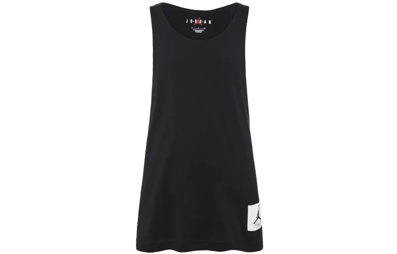 Jordan Tank Tops Men's Black Crew Neck Thin Straight Fit