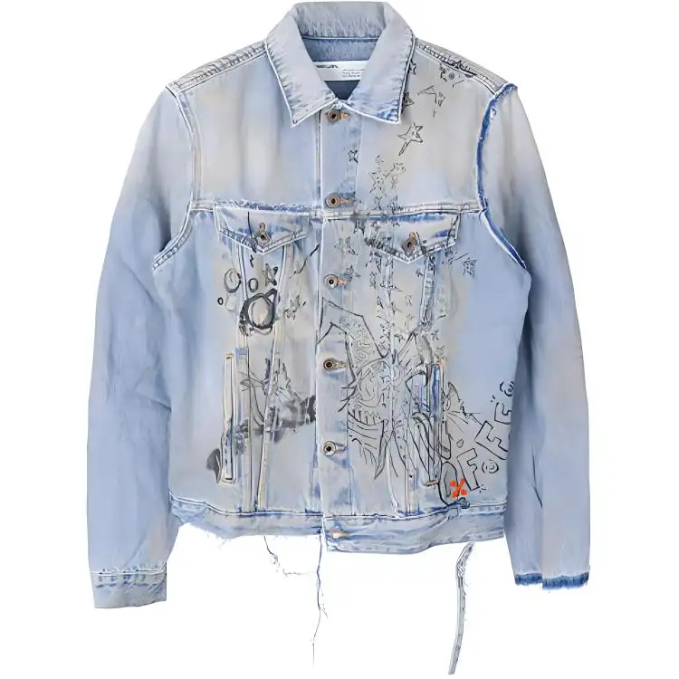 OFF WHITE Distressed Denim Jacket